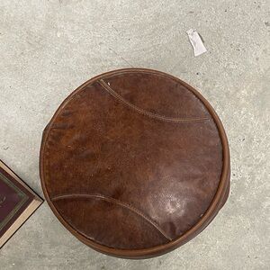 Vintage Leather Ottoman